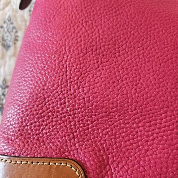 Dooney & Bourke Erica Pebbled Leather Hobo Shoulder Bag Fuchsia Pink - Picture 5 of 16
